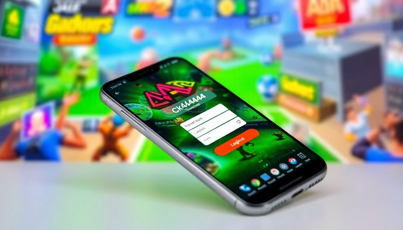 The ck4444 login app on Android shown on a smartphone screen, highlighting easy access to online gaming features and app security for Bangladeshi players.