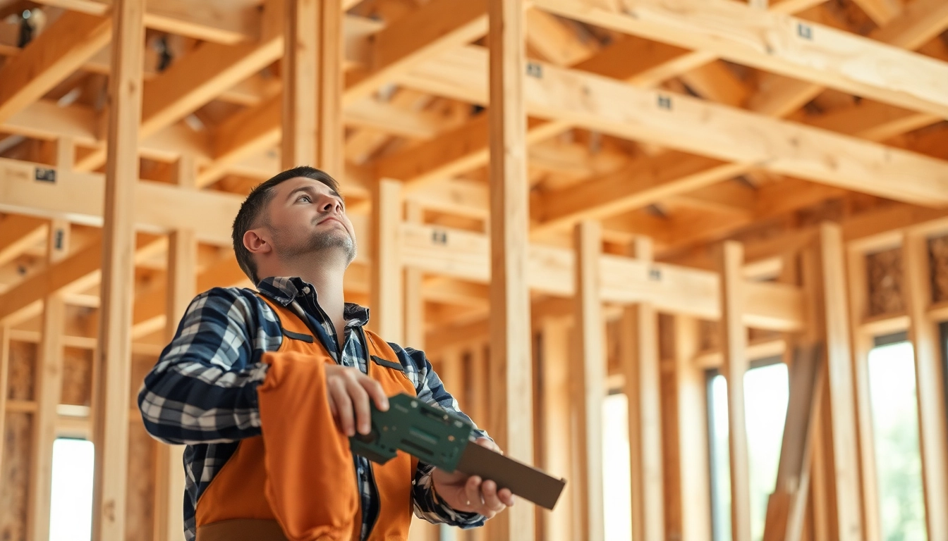 Expert framing carpentry team building a wooden structure with precision and quality craftsmanship, highlighting construction skills.