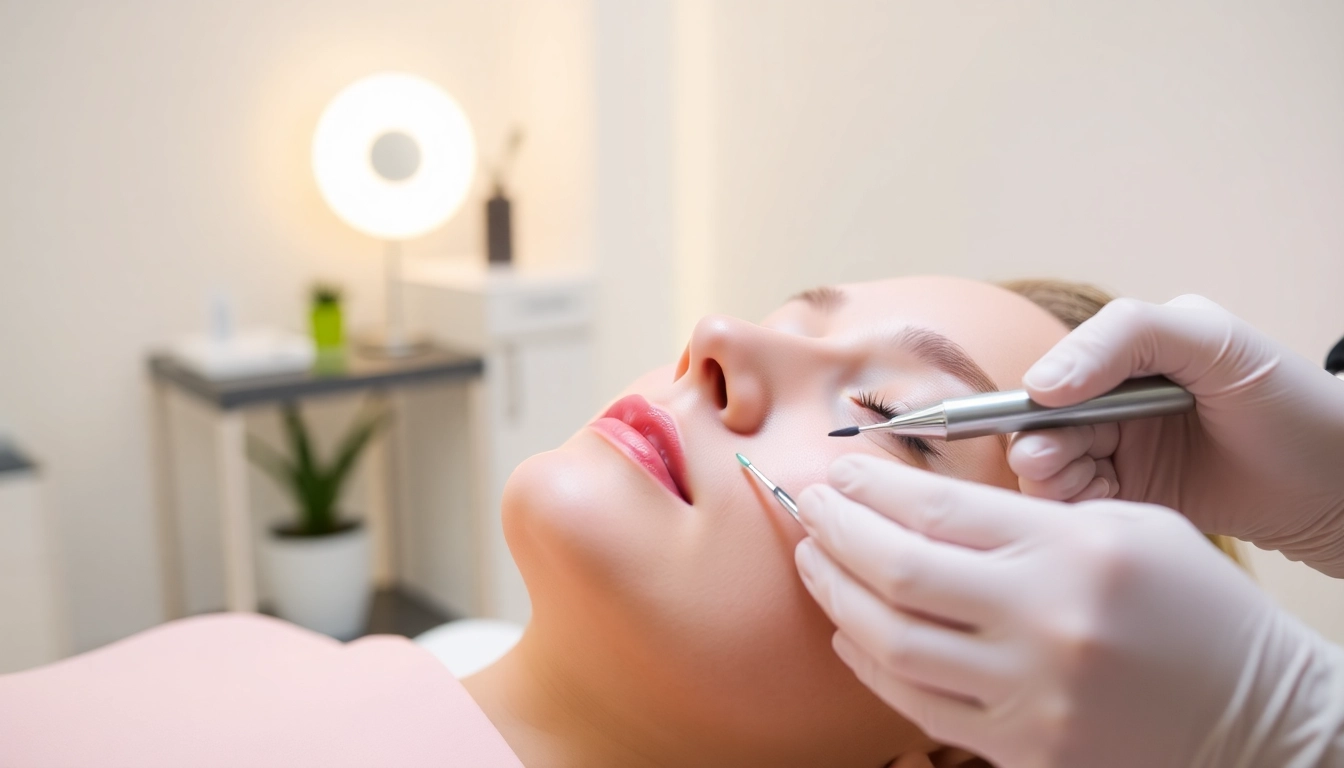 Fadenlifting Zürich: Experienced practitioner performing gentle facial lifting with resorbable threads, showcasing a natural rejuvenation effect.