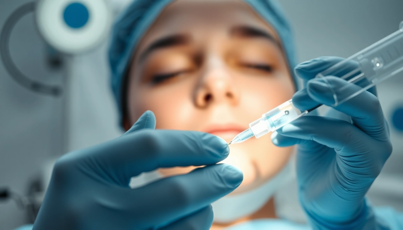 Professional administering Fettwegspritze Zürich to reduce fat deposits in a modern clinic setting for natural, targeted body contouring.
