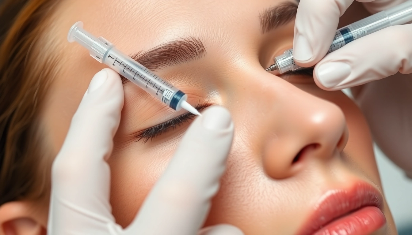 Botox Behandlung für glatte Haut: Fachgerechte Injektion in entspannter Atmosphäre, sichtbarer Eindruck von Expertise.