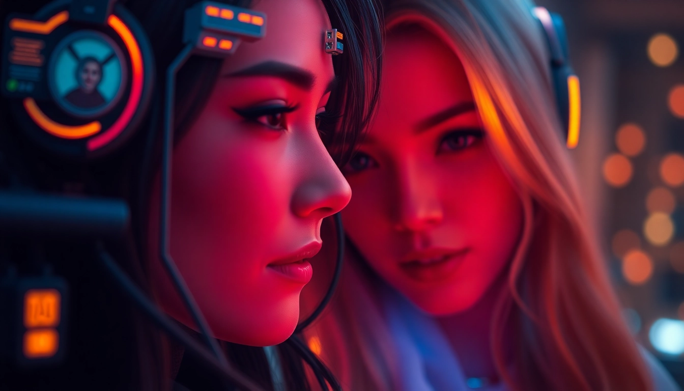 AI girlfriend with customizable avatar engaging in unfiltered NSFW chat on a sleek digital interface for realistic interaction.