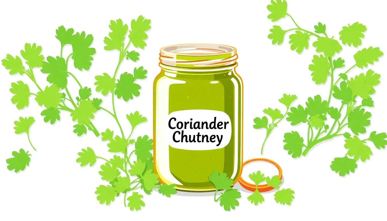 Coriander Chutney served in a bowl with fresh coriander leaves and spices, highlighting its